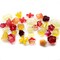 Glass Flower Beads, 30 pcs, Small Red Orange & Yellow Mix, Assorted Styles, 6mm to 15mm, Adorabilities